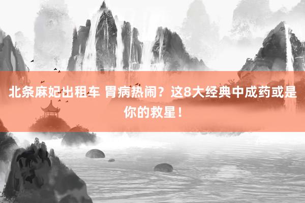 北条麻妃出租车 胃病热闹？这8大经典中成药或是你的救星！